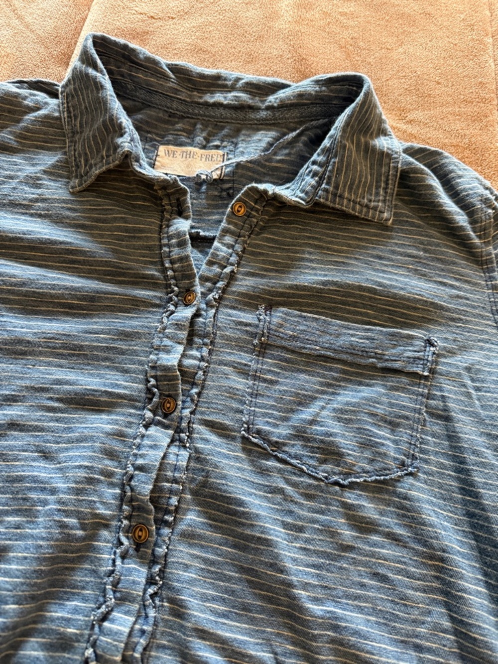 We The Free Indigo Combo Striped Long Sleeve Henley